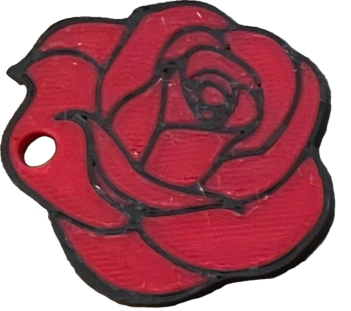 Red rose themed pinball trinket